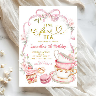 Invitation d'anniversaire quatre heures pour le th