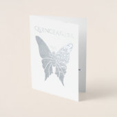 Invitation d'anniversaire Quinceanera bleue (Devant)