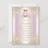 Invitation  d'anniversaire Quinceañera thème princesses Cendr (Dos)