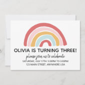 Invitation d'anniversaire Rainbow (Devant)
