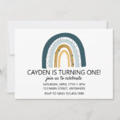 Invitation d'anniversaire Rainbow Blue et brown ga (Devant)