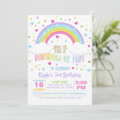 Invitation d'anniversaire Rainbow - Girl Pastel (Debout devant)