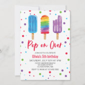 Invitation d'anniversaire Rainbow Ice Pops Pop on (Devant)