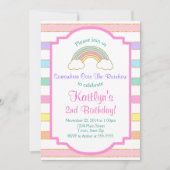 Invitation d'anniversaire Rainbow Invitation de fi (Devant)