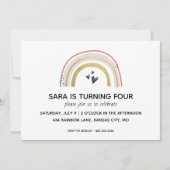 Invitation d'anniversaire Rainbow moderne (Devant)