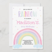 Invitation d'anniversaire Rainbow Pastel Rainbow P (Devant)