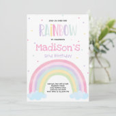 Invitation d'anniversaire Rainbow Pastel Rainbow P (Debout devant)