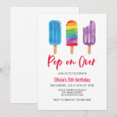 Invitation d'anniversaire Rainbow Pop on Over (Devant / Derrière)