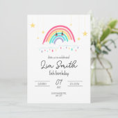 Invitation d'anniversaire Rainbow pour les filles  (Debout devant)
