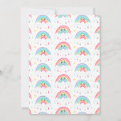 Invitation d'anniversaire Rainbow pour les filles  (Dos)