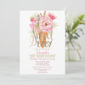 Invitation d'anniversaire rayée Fruits de Glace Co (Debout devant)