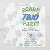 Invitation d'anniversaire Ready Two Party (Devant / Derrière)