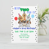 Invitation d'anniversaire Ready Two Paw-ty (Debout devant)