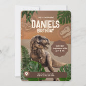 Invitation d'anniversaire réaliste de dinosaure co (Devant)