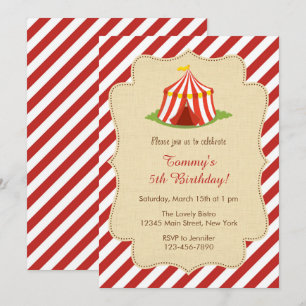 Invitation d'anniversaire Red Circus