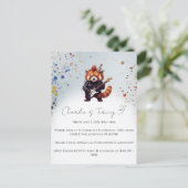 Invitation d'anniversaire Red Panda Rocker (Debout devant)