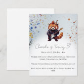 Invitation d'anniversaire Red Panda Rocker (Devant / Derrière)