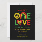 Invitation d'anniversaire reggae One Love First (Devant)