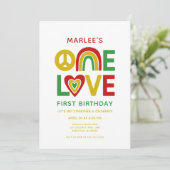 Invitation d'anniversaire reggae One Love First (Debout devant)