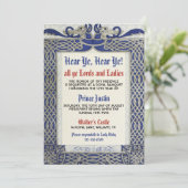 Invitation d'anniversaire Renaissance médiévale (Debout devant)