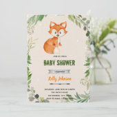 Invitation d'anniversaire renard de la forêt verdo (Debout devant)