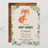 Invitation d'anniversaire renard de la forêt verdo (Devant / Derrière)