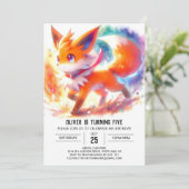 Invitation d'anniversaire Renard Pastel pour Enfan (Debout devant)