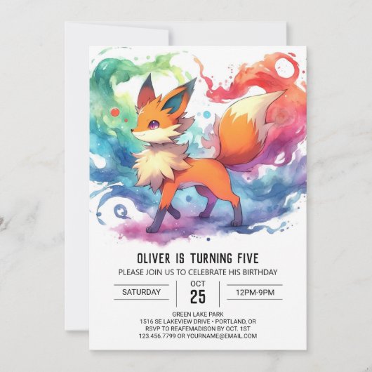Invitation d'anniversaire Renoncule Pastel (Devant)