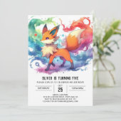 Invitation d'anniversaire Renoncule Pastel (Debout devant)