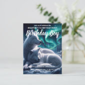 Invitation d'anniversaire Repos des Loups Blancs p (Debout devant)