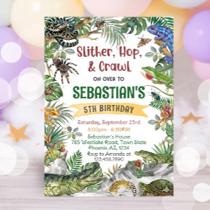 Invitation d'anniversaire Reptile, Personnalisable