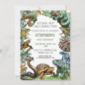 Invitation d'anniversaire Reptile Serpent Tortue (Devant)