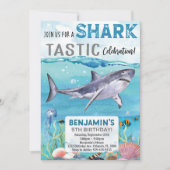 Invitation d'anniversaire requin (Devant)