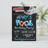 Invitation d'anniversaire requin, Fête au bord de (Debout devant)