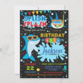 Invitation d'anniversaire Requin Fête Splash Splas (Devant)
