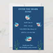 Invitation d'anniversaire requin garçon | Modifiab (Dos)