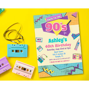 Invitation d'anniversaire Retour aux années 90