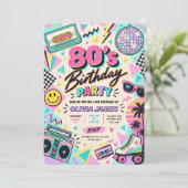 Invitation d'anniversaire rétro 80 (Debout devant)