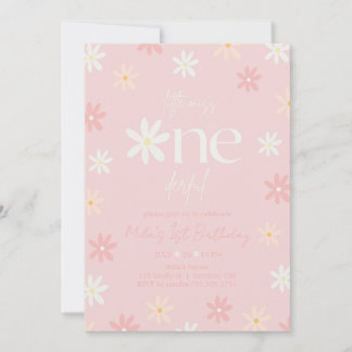 Invitation d'anniversaire rétro boho Daisy 1er ann