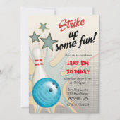 Invitation d'anniversaire Rétro Bowling (Devant)
