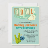 Invitation d'anniversaire Rétro Bowling - Tous âge (Devant)