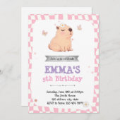 Invitation d'anniversaire Retro Capybara (Devant / Derrière)