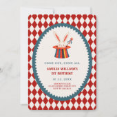 Invitation d'anniversaire rétro Carnaval du cirque (Devant)