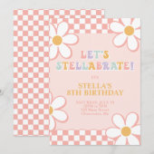 Invitation d'anniversaire Retro Check Stellabrate (Devant / Derrière)