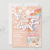 Invitation d'anniversaire Retro Daisy 8 ans (Devant)