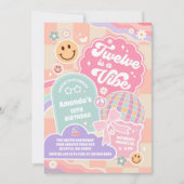Invitation d'anniversaire rétro Daisy pour douze a (Devant)