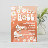 Invitation d'anniversaire rétro de roller skating (Debout devant)