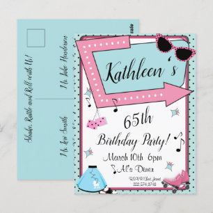 Invitation d'anniversaire Rétro des années 1950, t