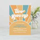 Invitation d'anniversaire rétro funky pour garçon (Debout devant)