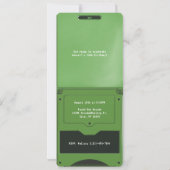 Invitation d'anniversaire Retro Green Handheld Gam (Dos)